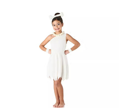 Elegant white caveman costume for girls