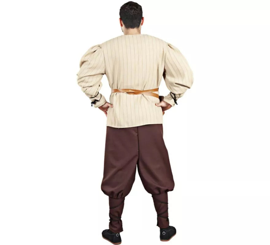Disfraz de Cazador Medieval beige para hombre
