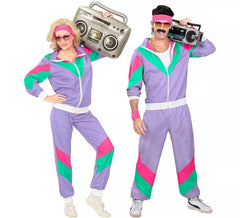 Purple 80s Tracksuit Costume for Adults