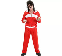 Men's Red and White 80s Tracksuit Costume