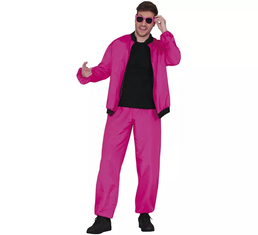 Disfraz de Chándal fucsia neón para hombre