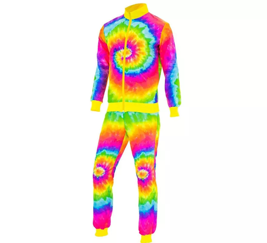 Disfraz de Chándal Hippie Psicodélico fluorescente para adulto