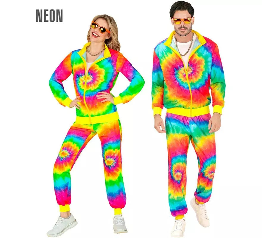 Disfraz de Chándal Hippie Psicodélico fluorescente para adulto