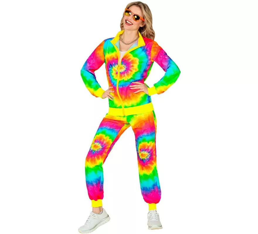 Disfraz de Chándal Hippie Psicodélico fluorescente para adulto
