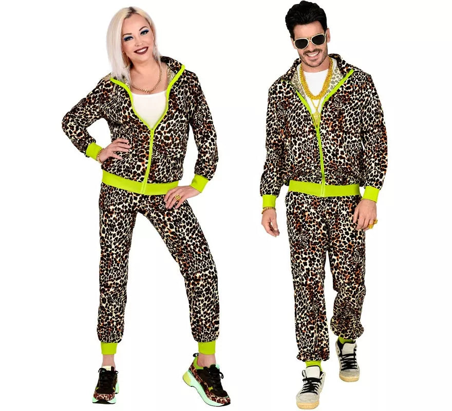 Translation missing: en.Disfraz de Chándal Leopardo Años 80 para adulto