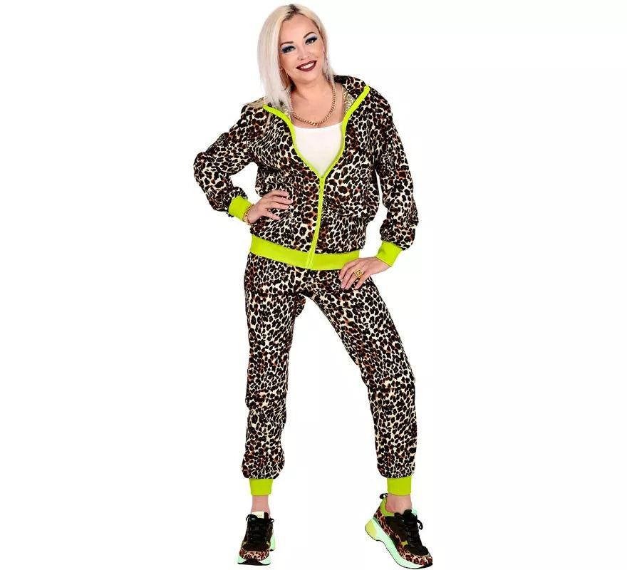 Translation missing: en.Disfraz de Chándal Leopardo Años 80 para adulto