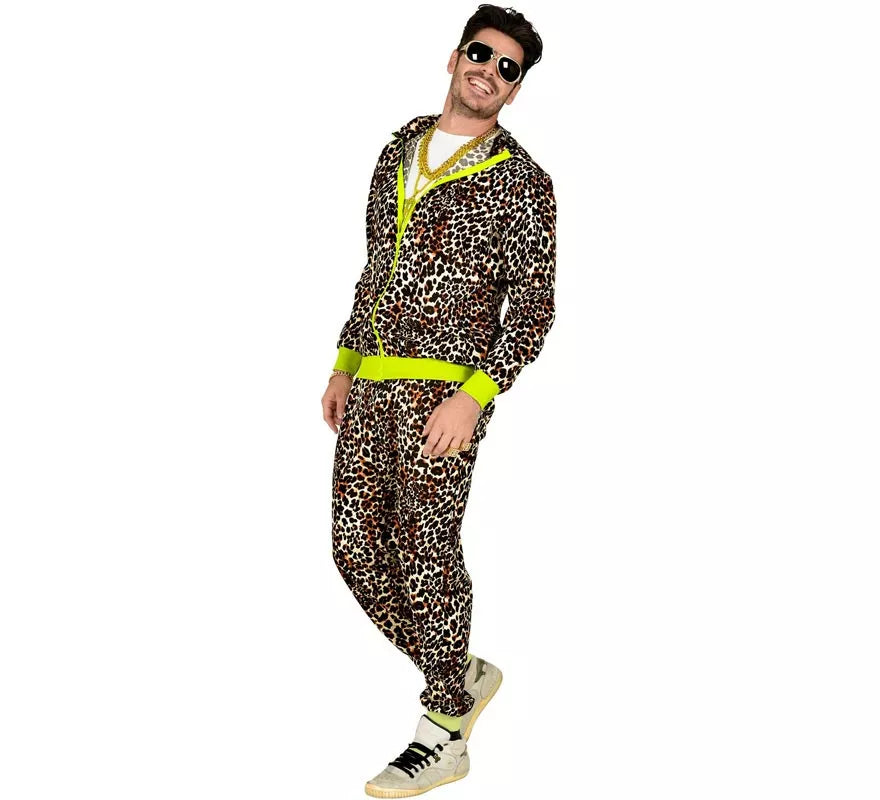 Translation missing: en.Disfraz de Chándal Leopardo Años 80 para adulto