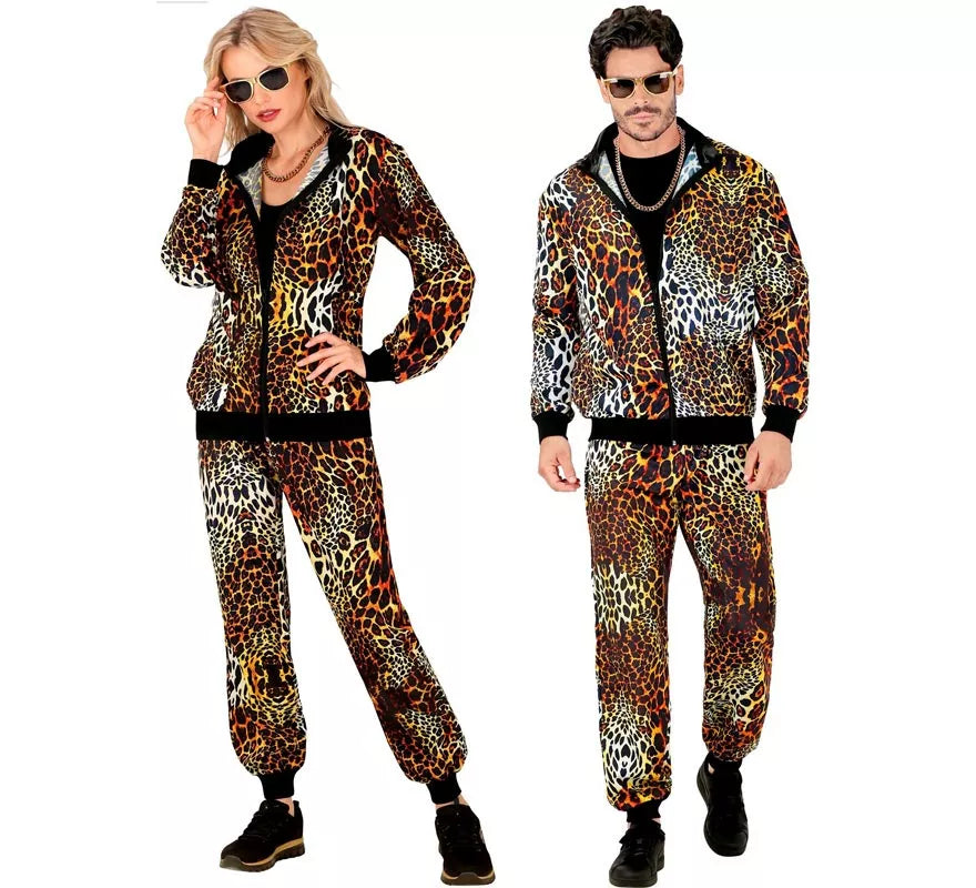 Translation missing: en.Disfraz de Chándal Leopardo Print neón para adulto