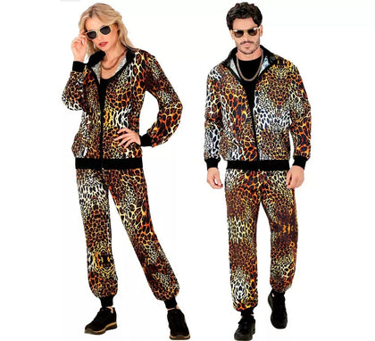 Disfraz de Chándal Leopardo Print neón para adulto
