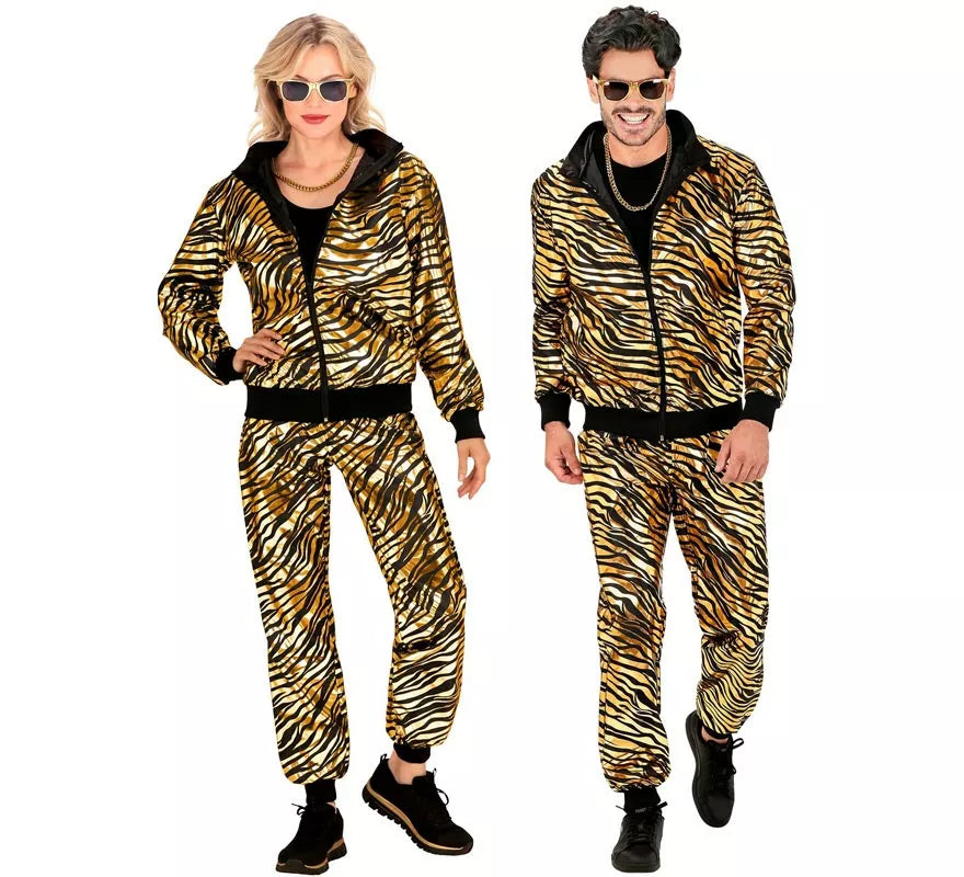 Disfraz de Chándal Party Fashion metálico dorado para adulto