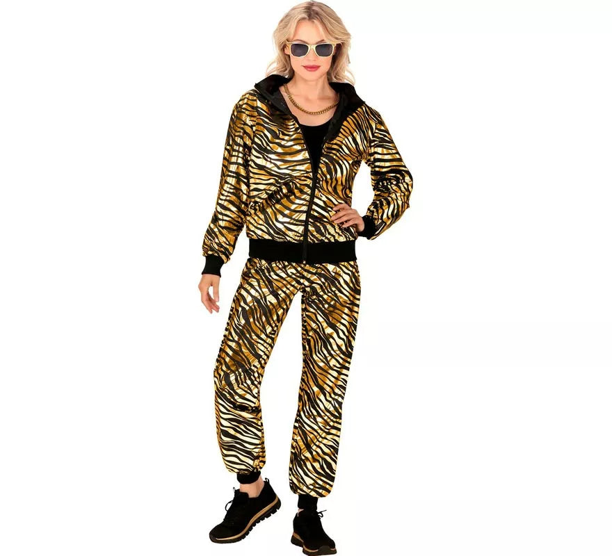 Disfraz de Chándal Party Fashion metálico dorado para adulto