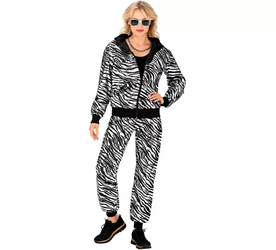 Translation missing: en.Disfraz de Chándal Party Fashion metálico plateado para adulto
