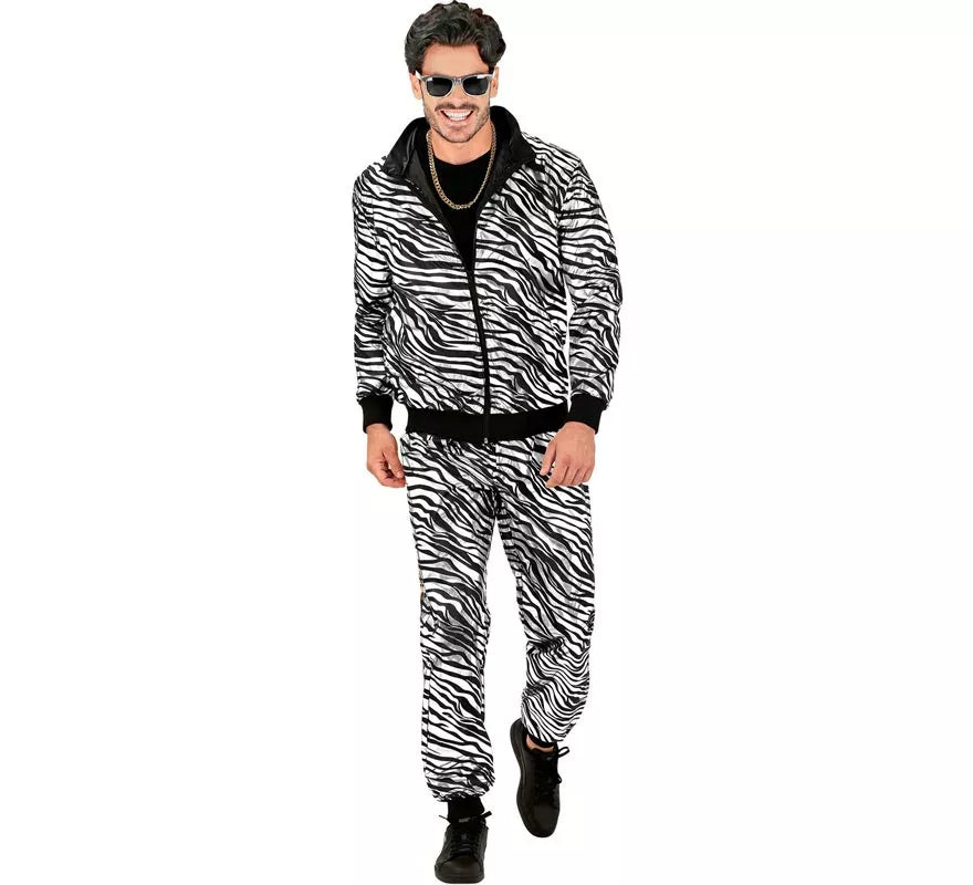 Translation missing: en.Disfraz de Chándal Party Fashion metálico plateado para adulto