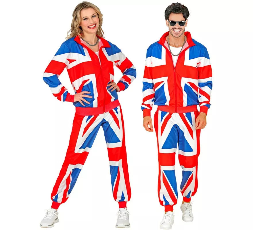 Disfraz de Chándal Party Fashion UK neón para adulto
