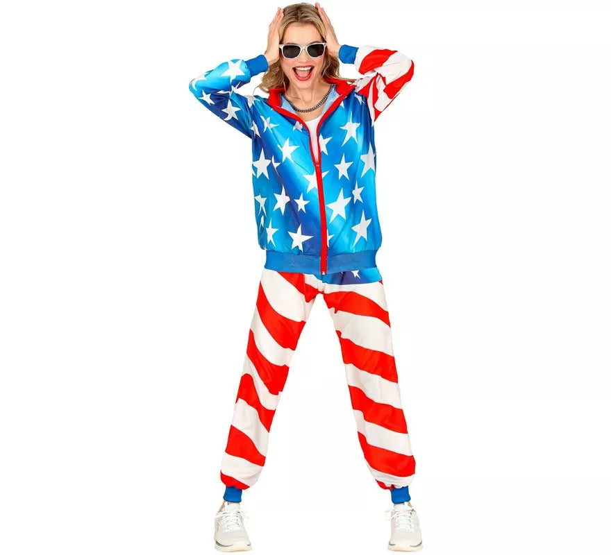 Translation missing: en.Disfraz de Chándal Party Fashion USA neón para adulto