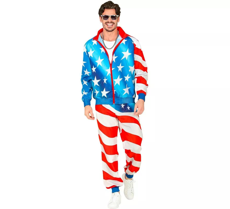 Translation missing: en.Disfraz de Chándal Party Fashion USA neón para adulto