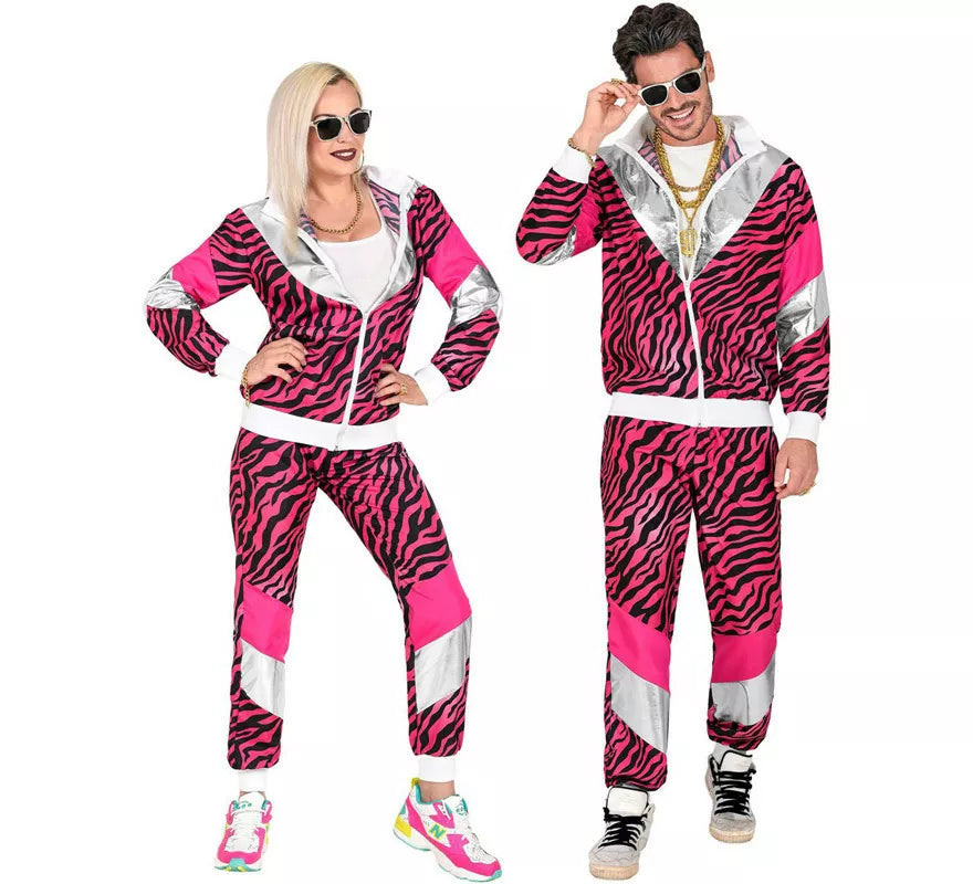Translation missing: en.Disfraz de Chándal Print Tigre Rosa Años 80 para mujer