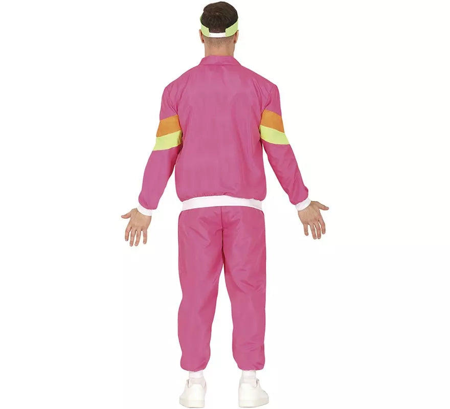 Disfraz de Chándal rosa y amarillo neón para hombre