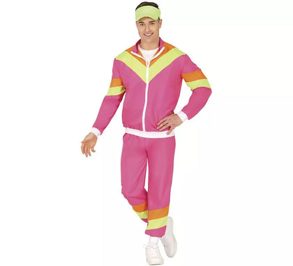 Disfraz de Chándal rosa y amarillo neón para hombre