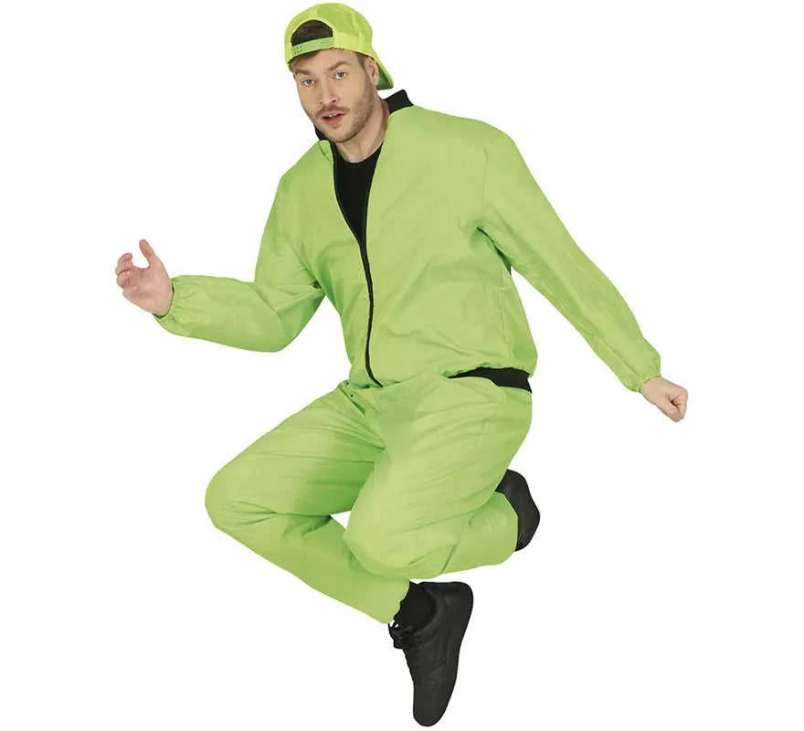 Disfraz de Chándal verde neón para hombre