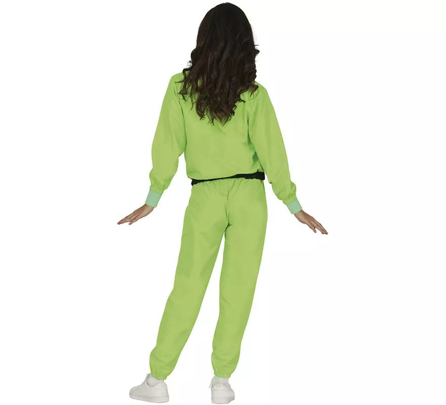 Disfraz de Chándal verde neón para mujer