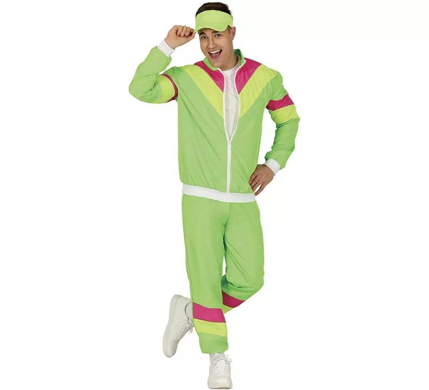 Translation missing: en.Disfraz de Chándal verde y fucsia neón para hombre