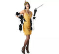 Disfraz de Charleston dorado elegante para mujer
