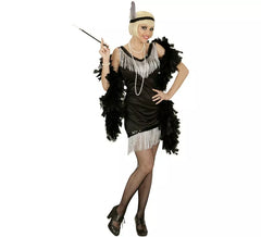 Women's grey fringe Charleston costume
