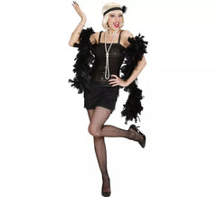 Women's black shiny Charleston costume