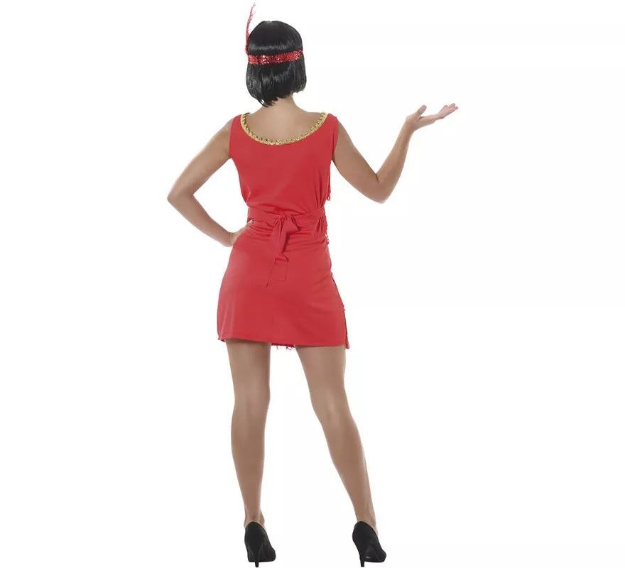 Disfraz de Charlestón rojo para mujer