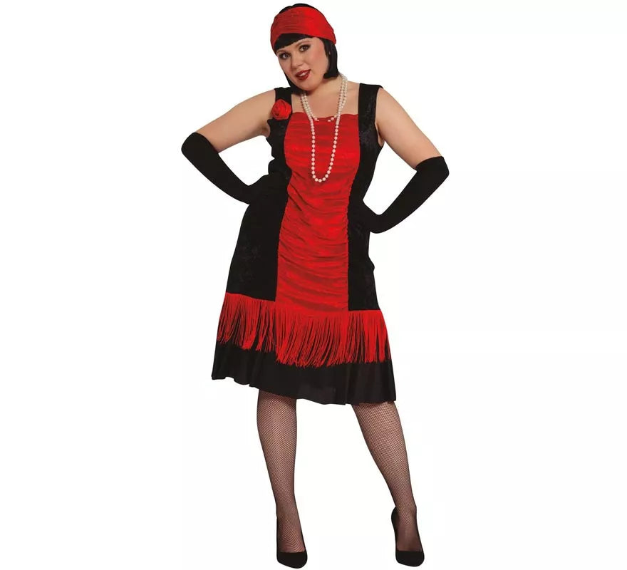 Disfraz de Charlestón rojo para mujer