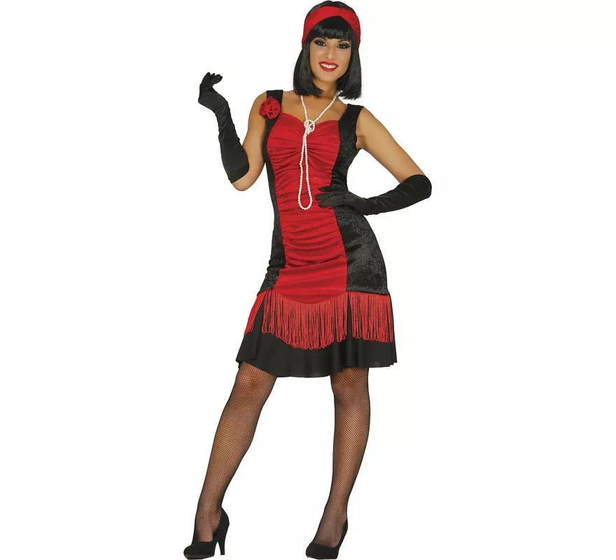Disfraz de Charlestón rojo para mujer