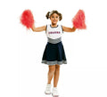Disfraz de Cheerleader blanco y azul para niña