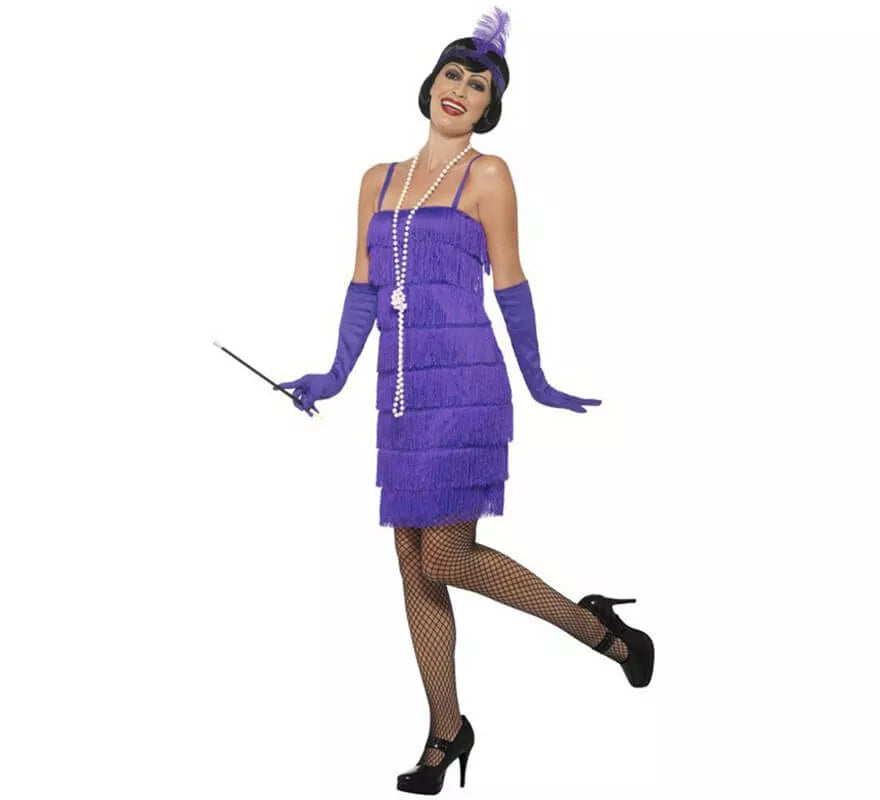 Disfraz de Chica de los Años 20 morado para mujer