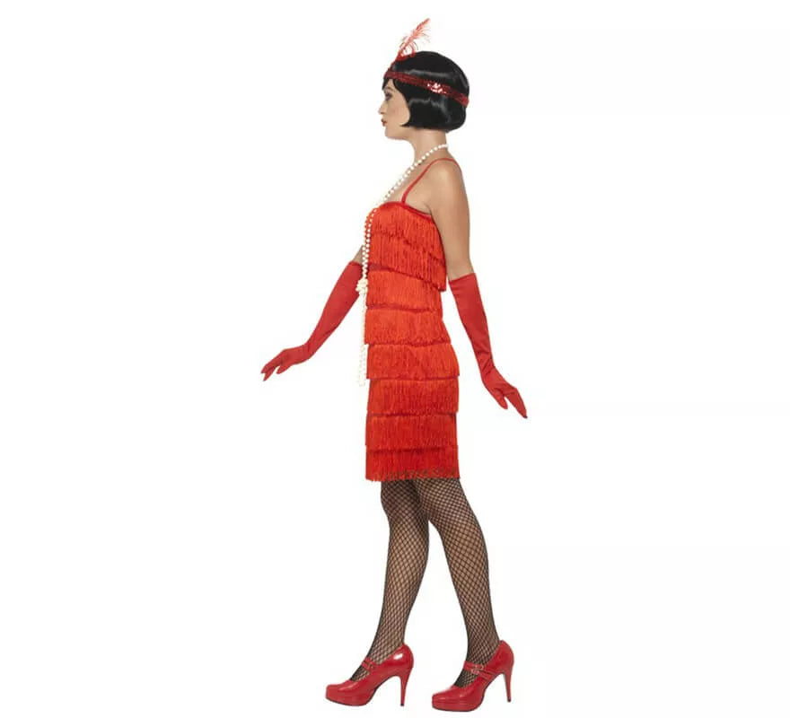 Translation missing: en.Disfraz de Chica de los Años 20 corto rojo para mujer