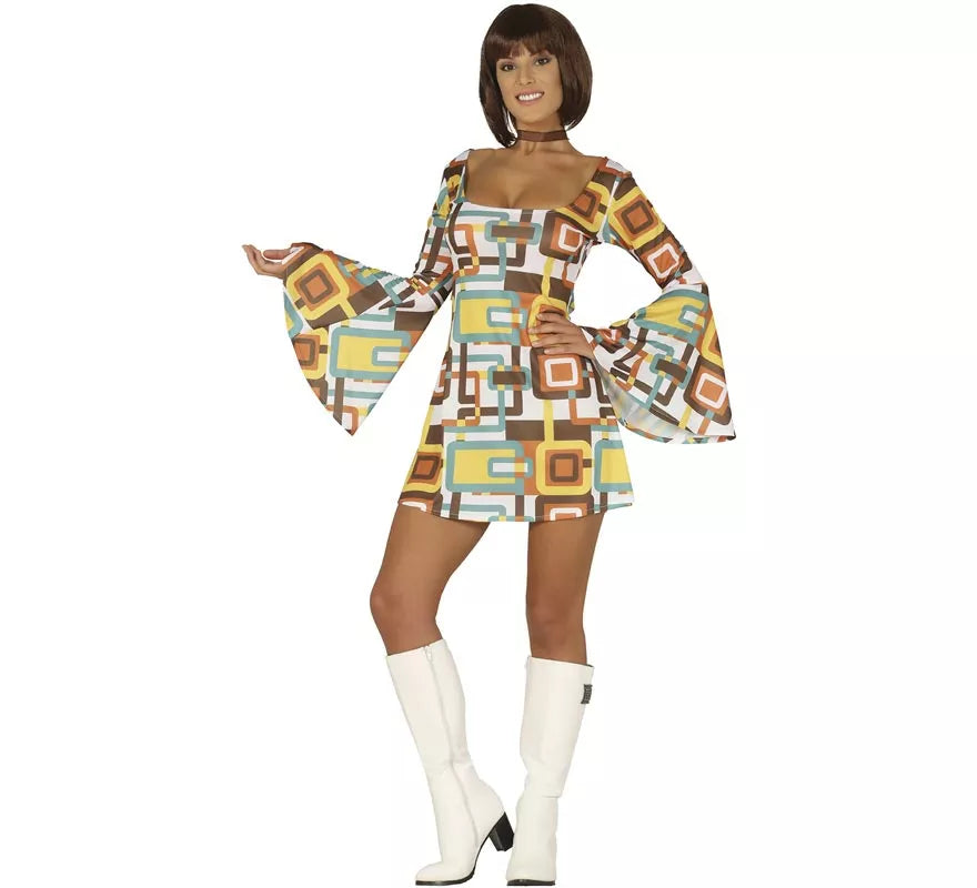Disfraz de Chica Disco Multicolor para mujer
