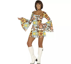 Multicolor Disco Girl Costume for Women