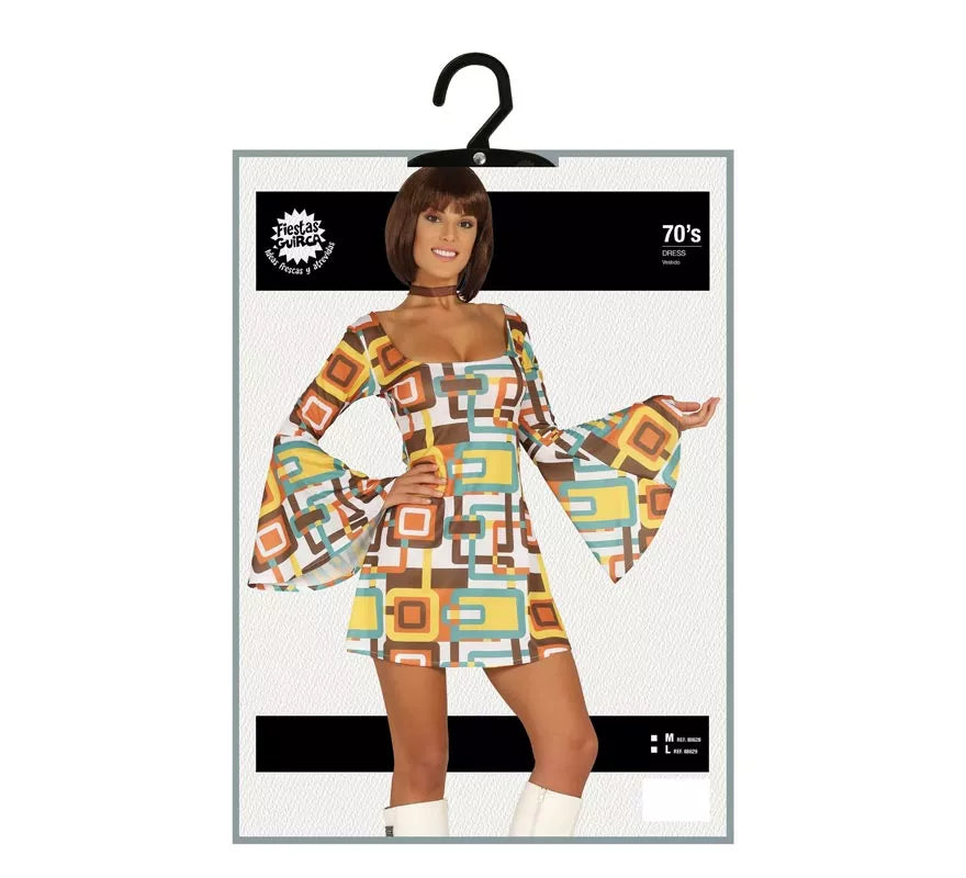 Disfraz de Chica Disco Multicolor para mujer