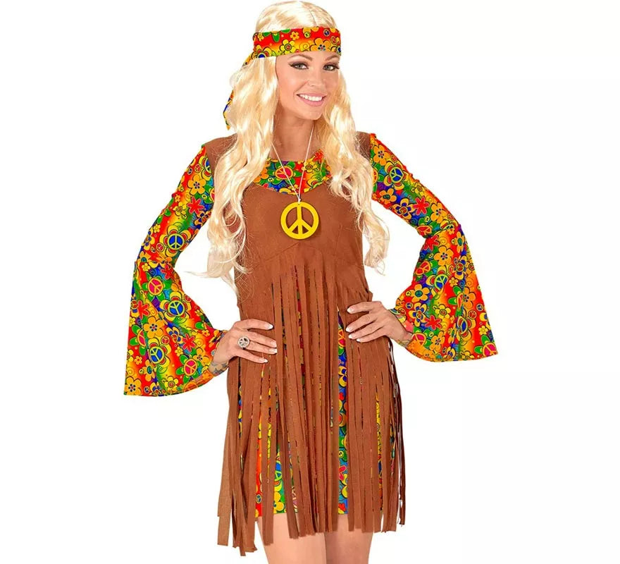 Translation missing: en.Disfraz de Chica Hippie flecos largos para mujer
