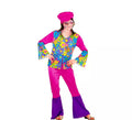 Disfraz de Chica Hippie morado para niña y adolescente