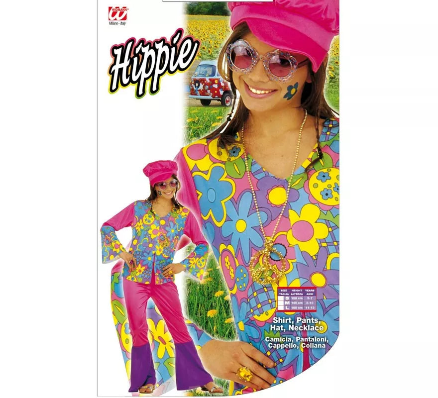 Translation missing: en.Disfraz de Chica Hippie morado para niña y adolescente