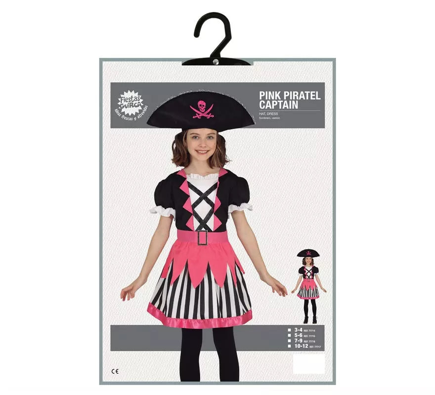Disfraz de Chica Pirata Rosa para niña