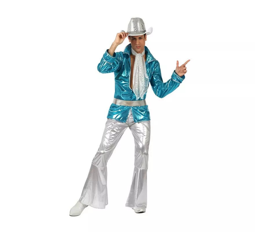 Translation missing: en.Disfraz de Chico Disco azul para hombre