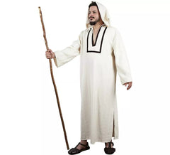 White Morisca Djellaba costume with hood for men