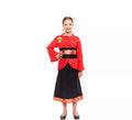 Disfraz de China Aldeana Rojo y Negro para niña