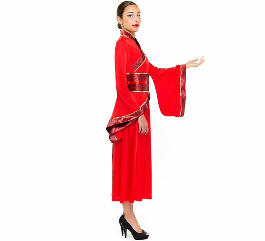 Disfraz de China Hanfu rojo para mujer