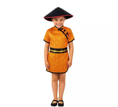 Red China Costume with Print for girl