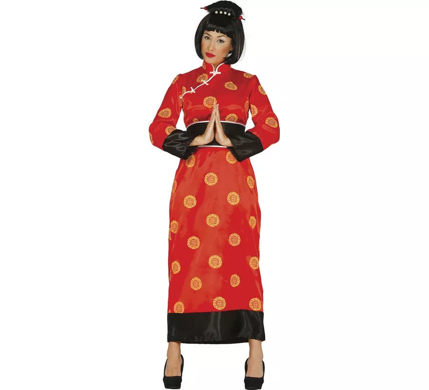 Disfraz de China rojo para mujer
