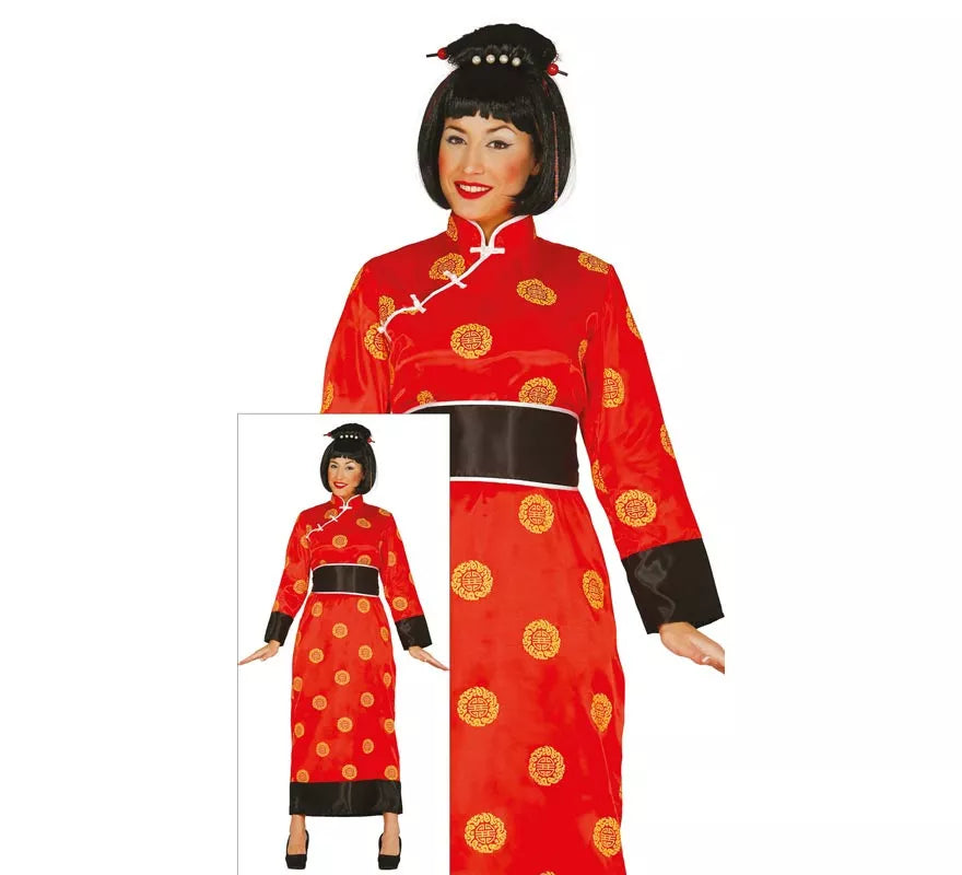 Disfraz de China rojo para mujer