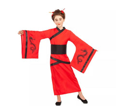 Red and Black China Costume for Girl